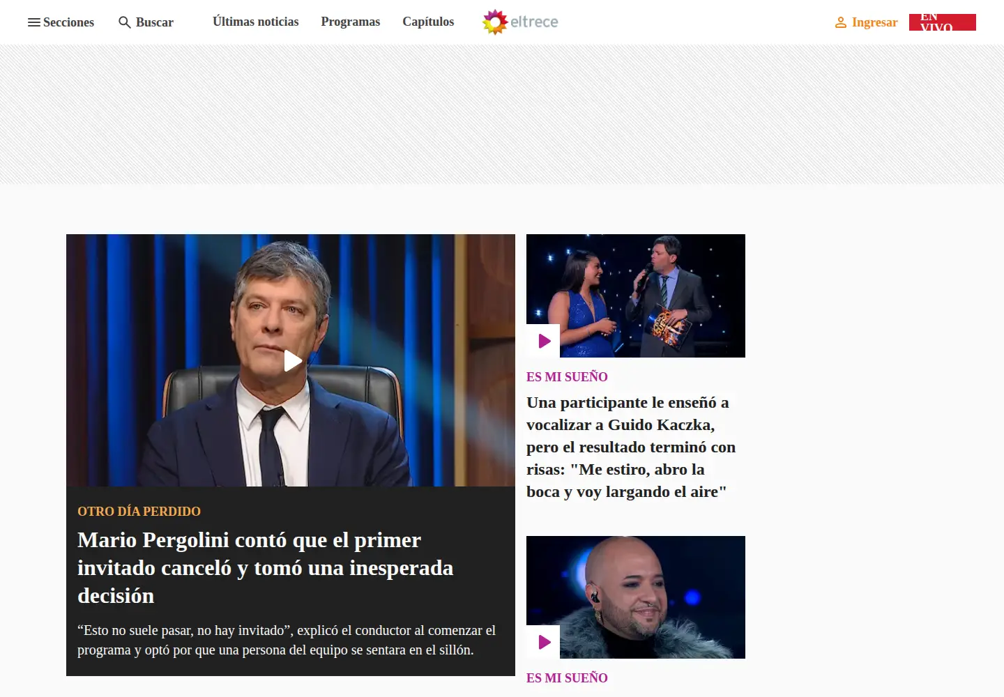 Screenshot of eltrecetv.com.ar