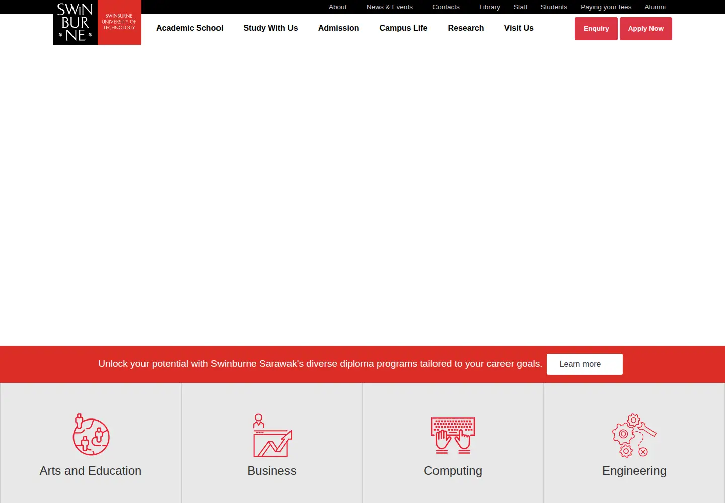 Screenshot of swinburne.edu.my