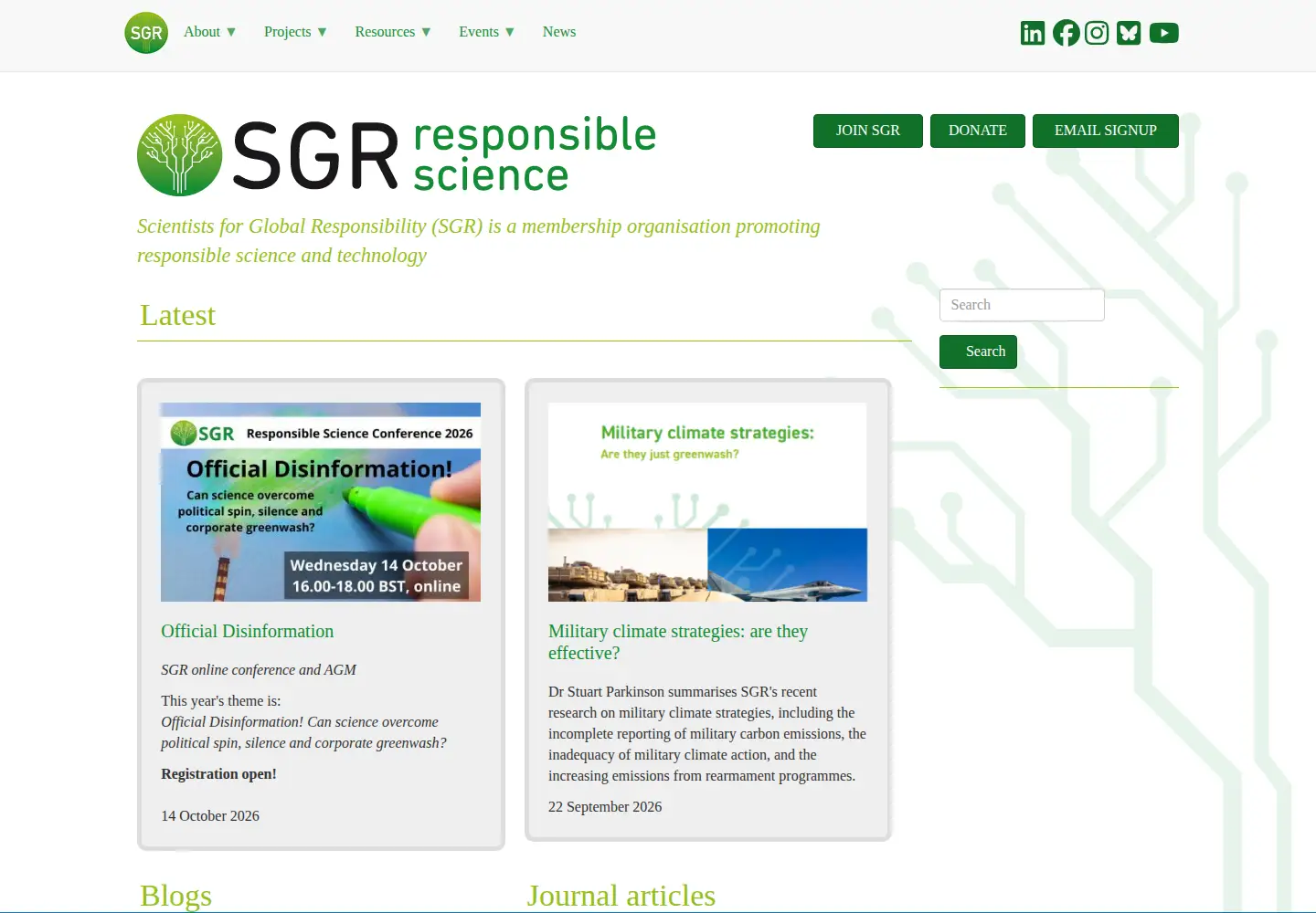 Screenshot of sgr.org.uk