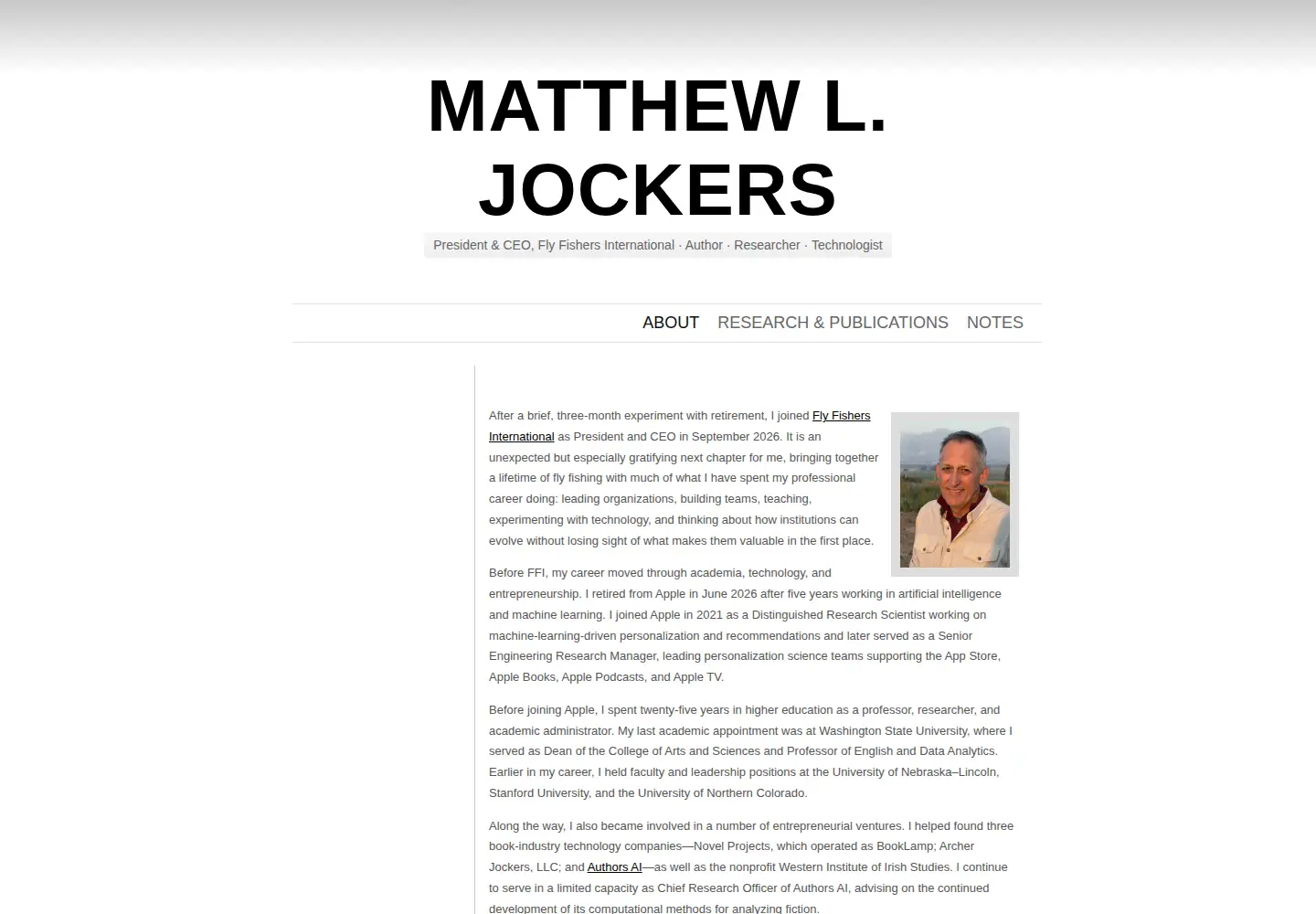 Screenshot of matthewjockers.net