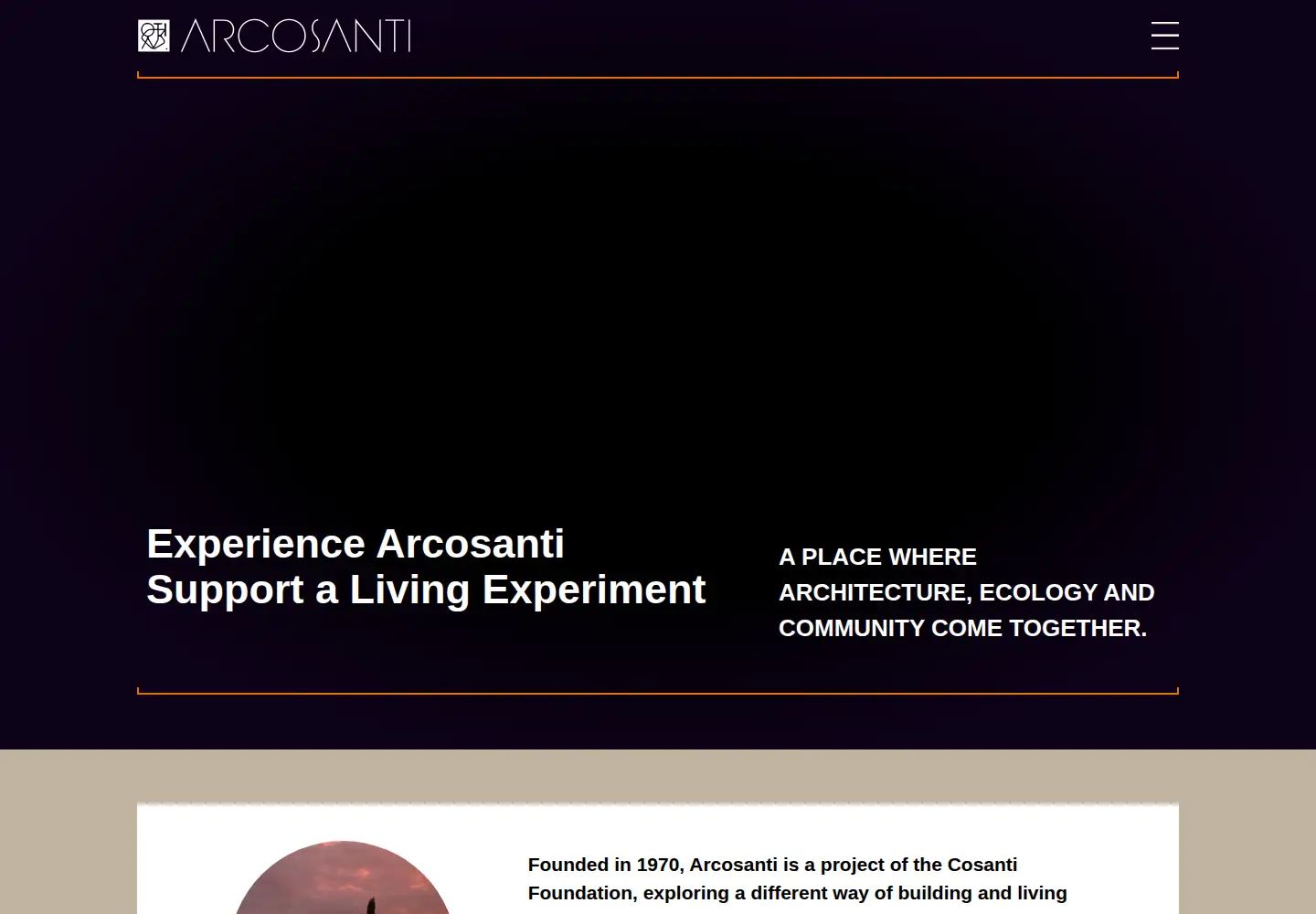 Screenshot of arcosanti.org