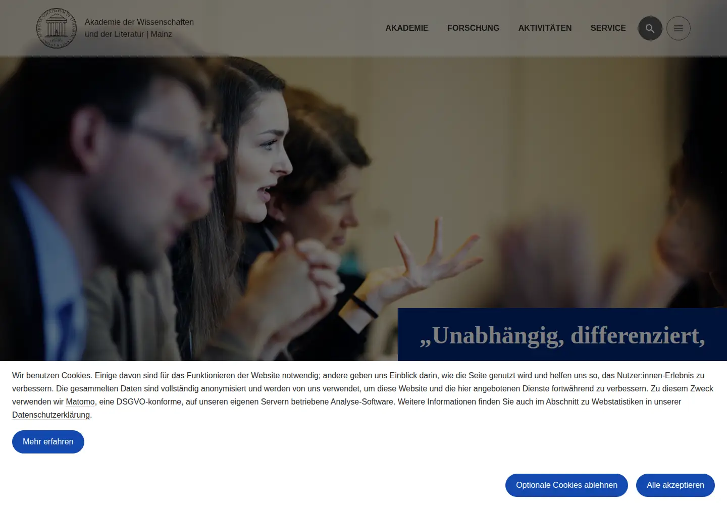 Screenshot of adwmainz.de