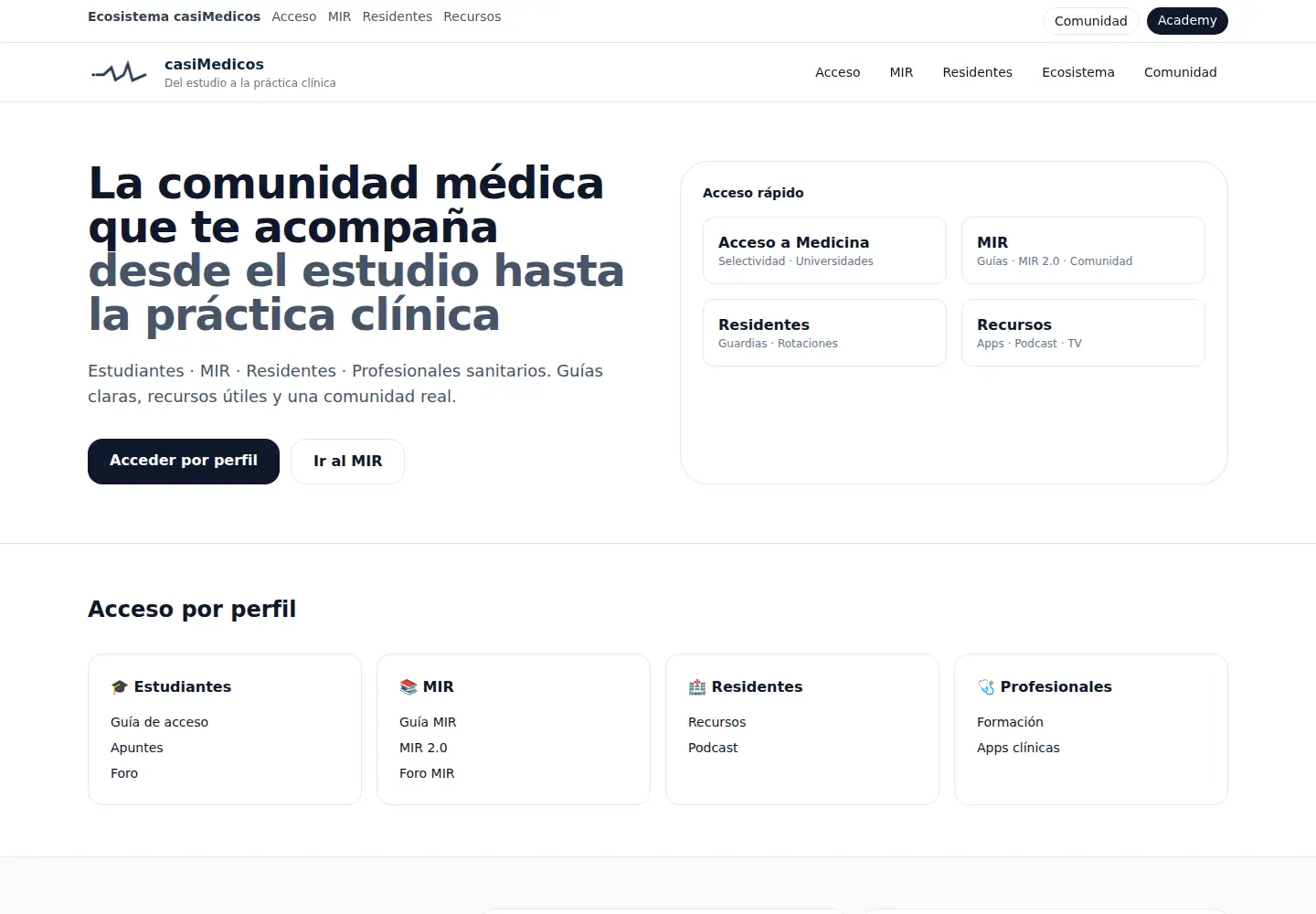 Screenshot of casimedicos.com