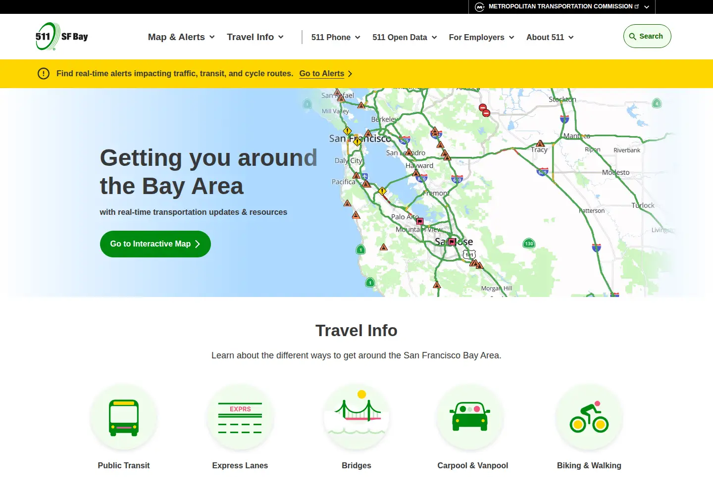 Screenshot of 511.org