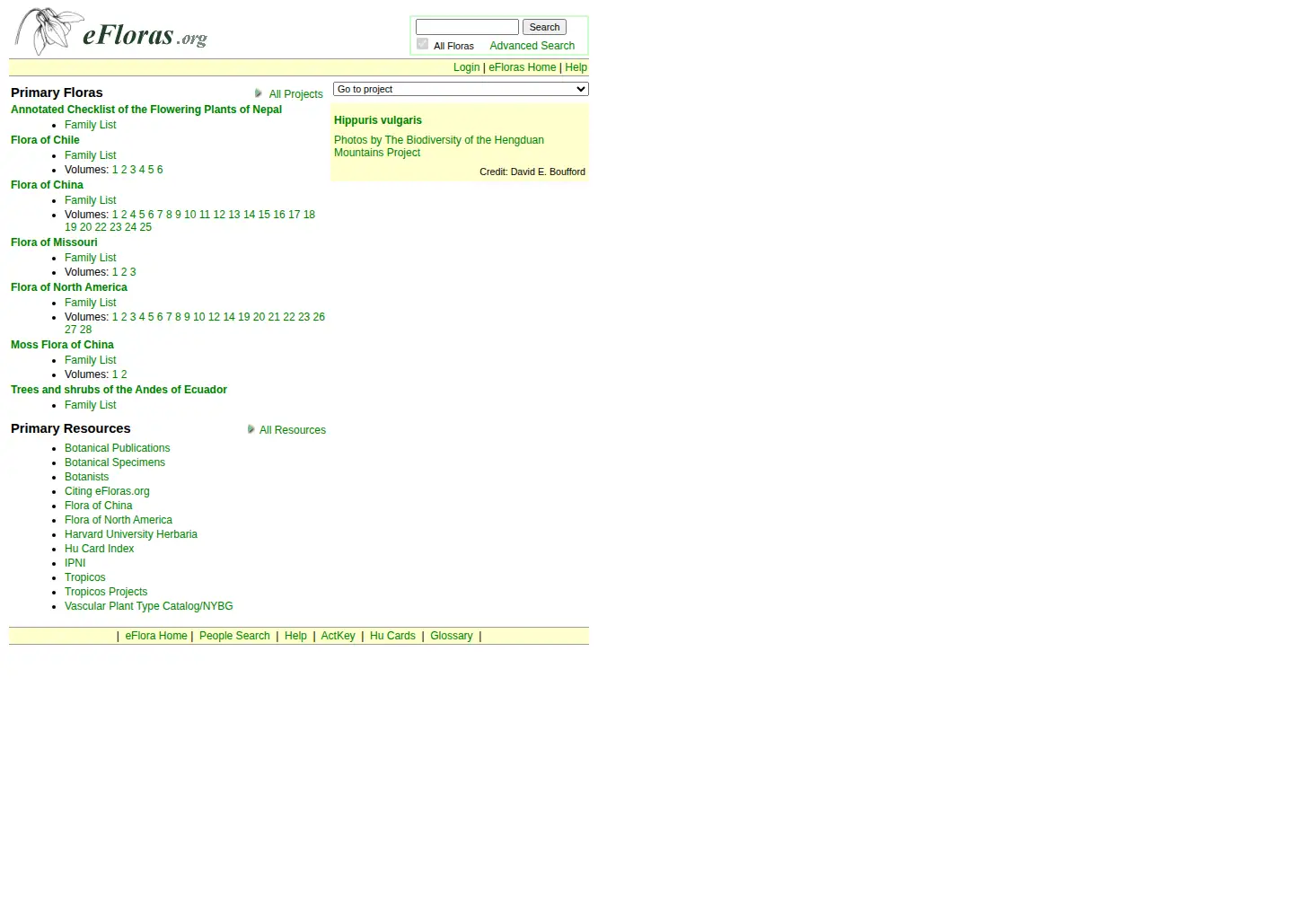 Screenshot of efloras.org