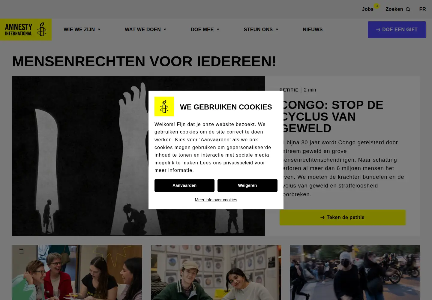 Screenshot of amnesty-international.be