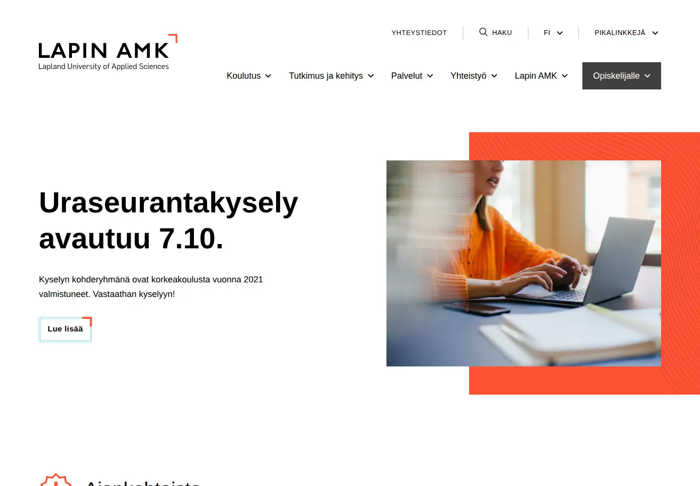Screenshot of lapinamk.fi