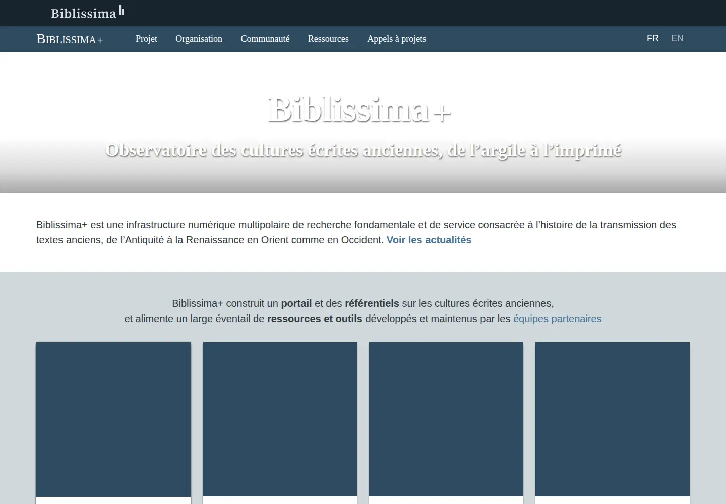 Screenshot of biblissima.fr
