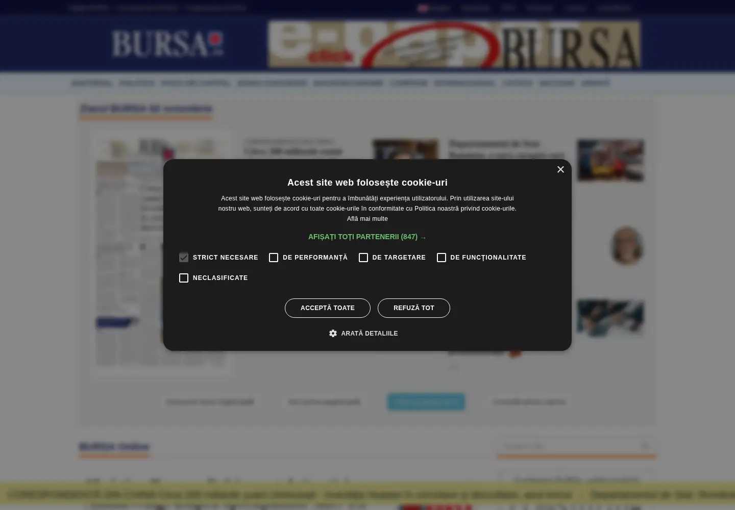 Screenshot of bursa.ro
