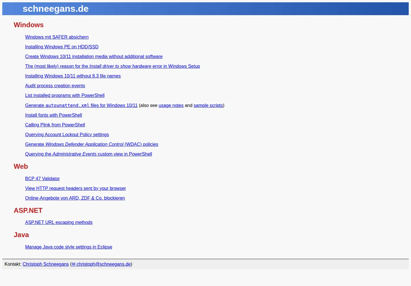 Screenshot of schneegans.de