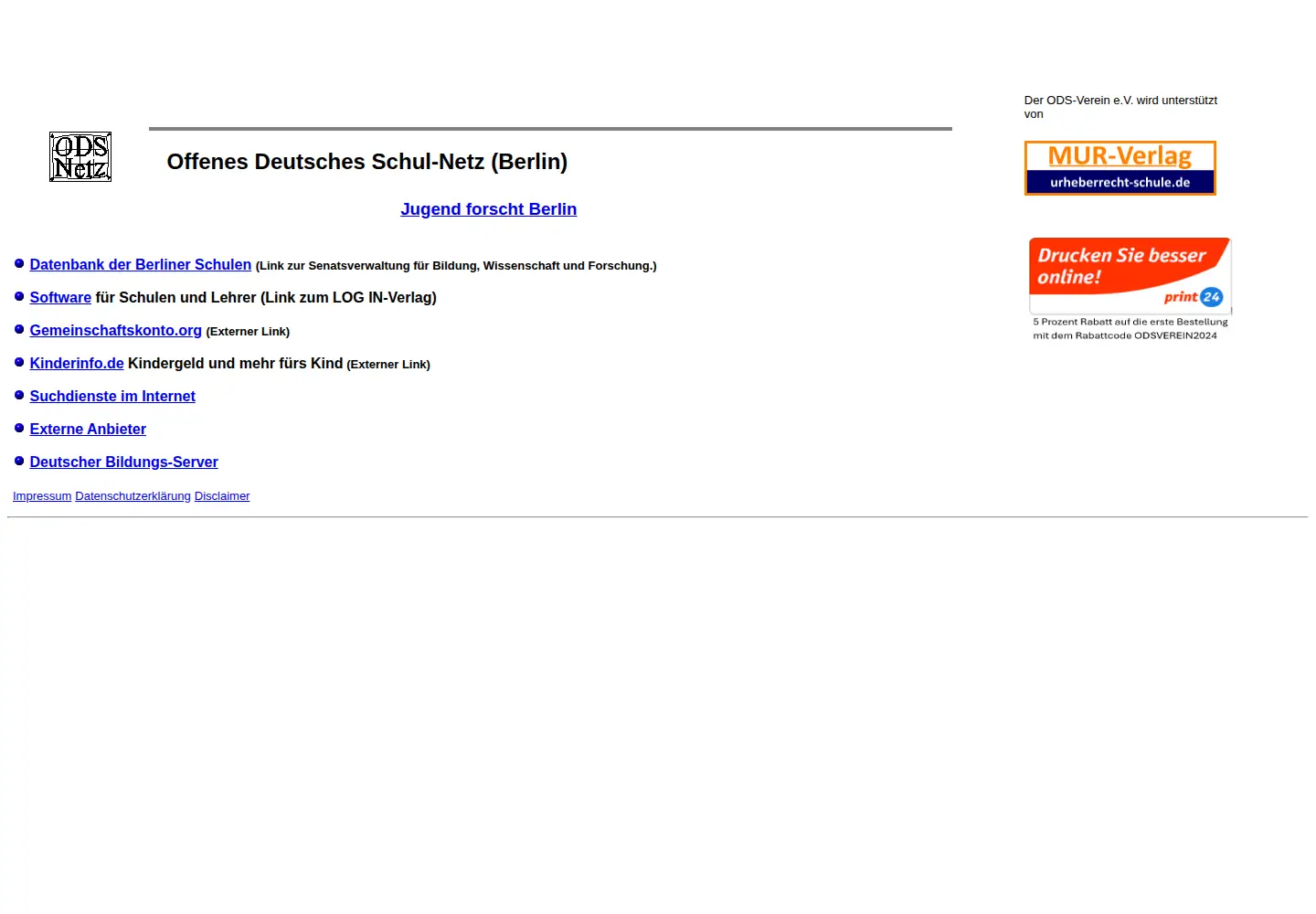 Screenshot of schule.de
