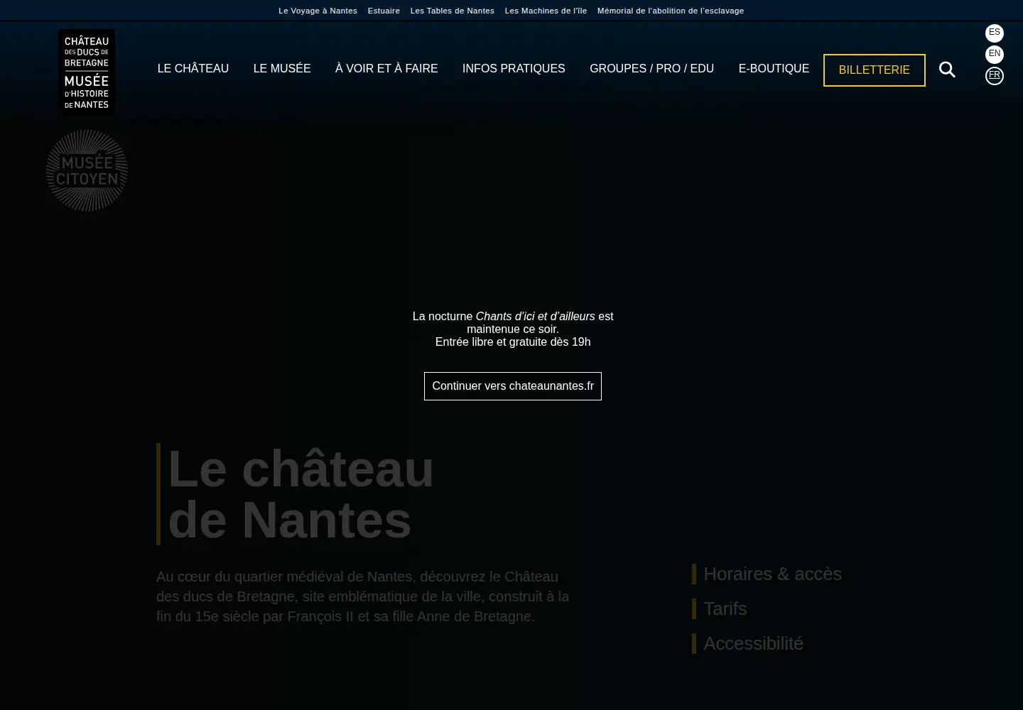Screenshot of chateaunantes.fr