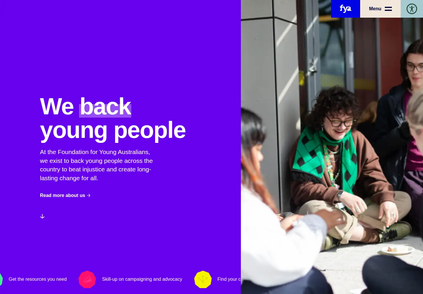 Screenshot of fya.org.au