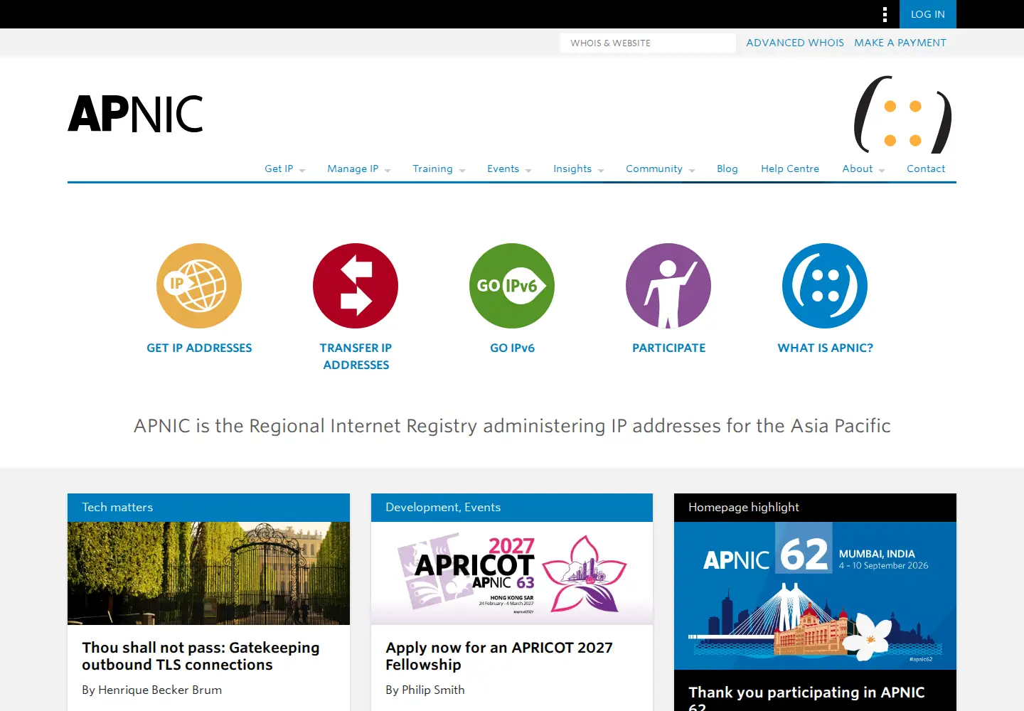 Screenshot of apnic.net