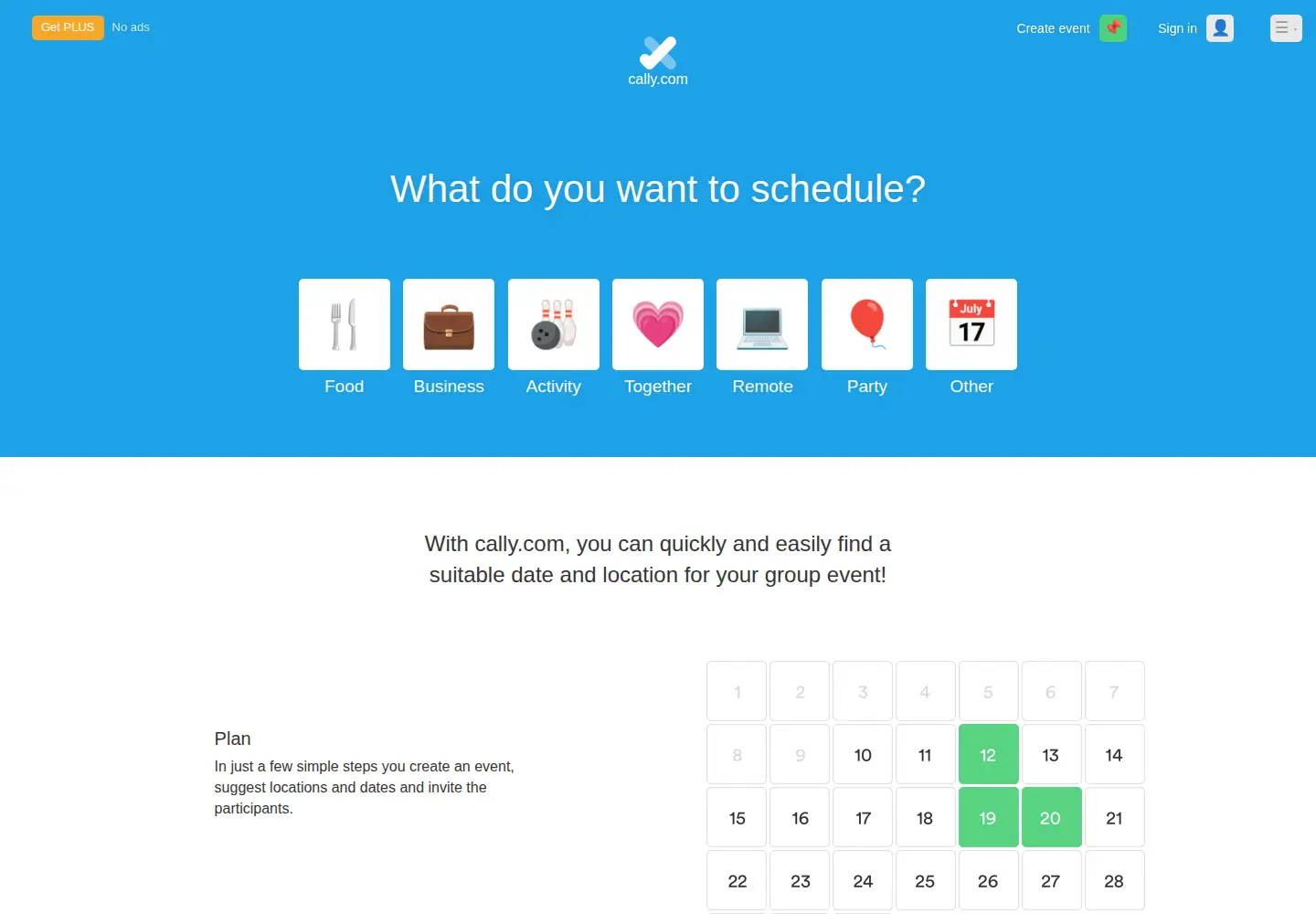 Screenshot of cally.com