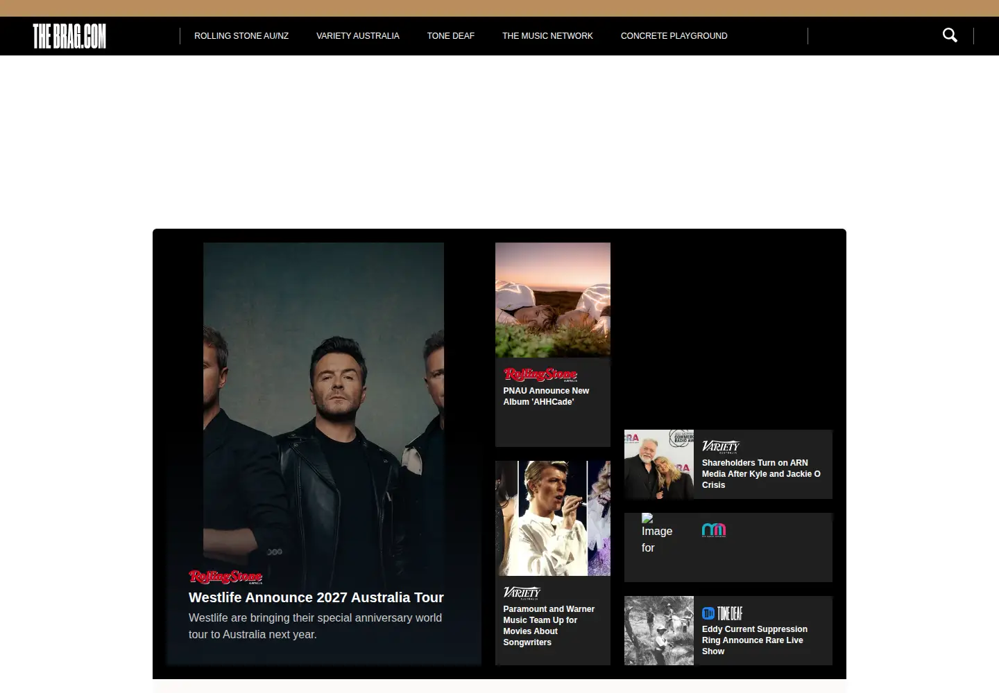 Screenshot of thebrag.com