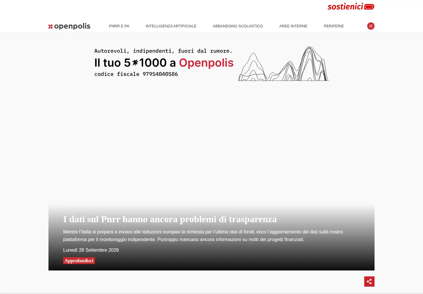 Screenshot of openpolis.it