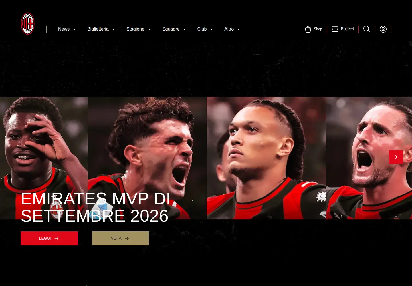 Screenshot of acmilan.com