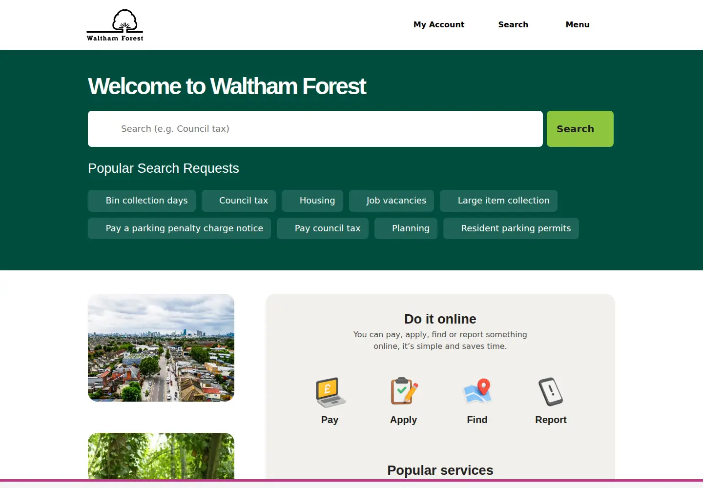 Screenshot of walthamforest.gov.uk
