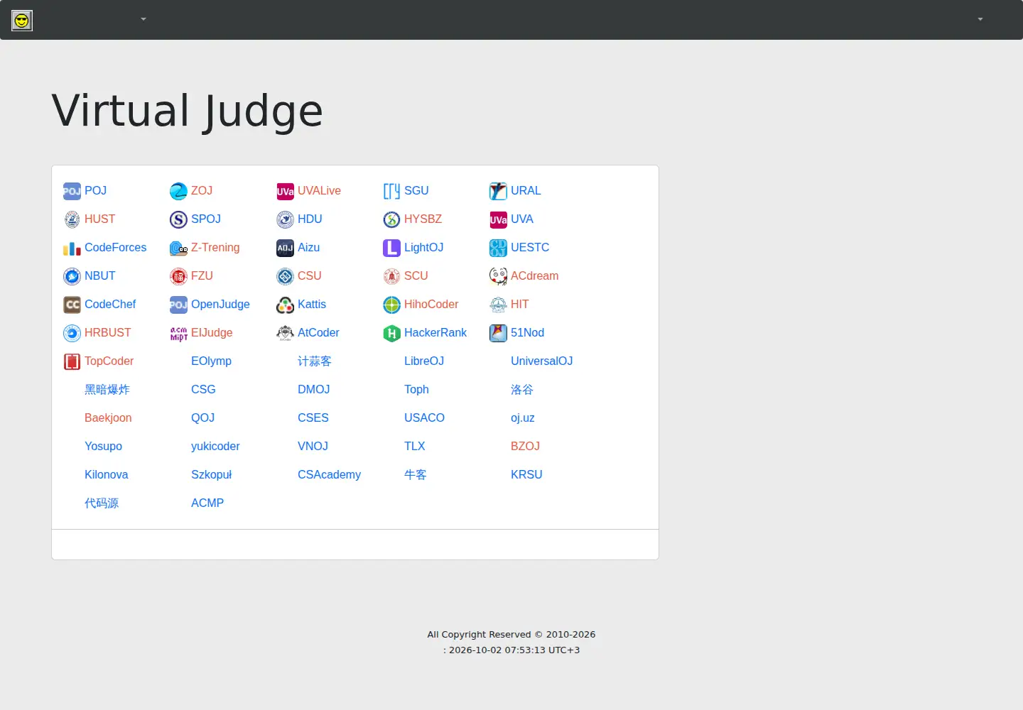 Screenshot of vjudge.net