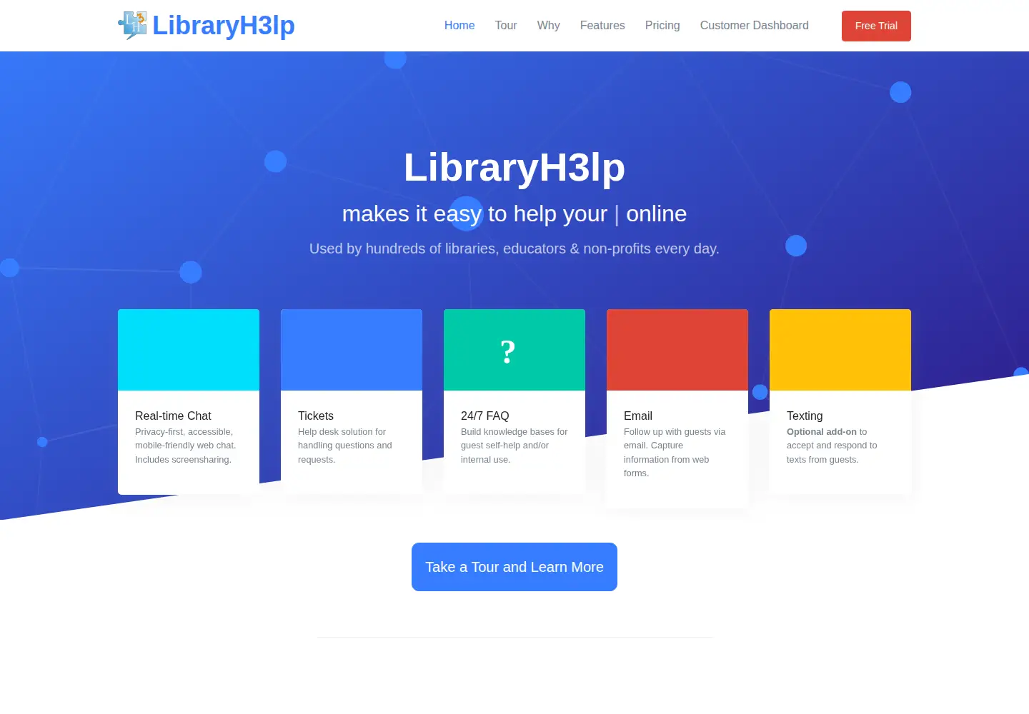Screenshot of libraryh3lp.com