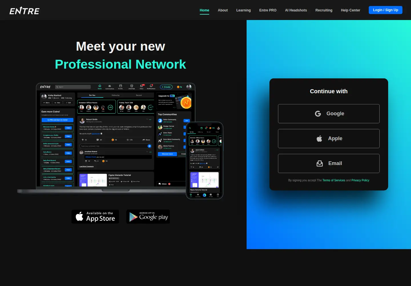 Screenshot of joinentre.com