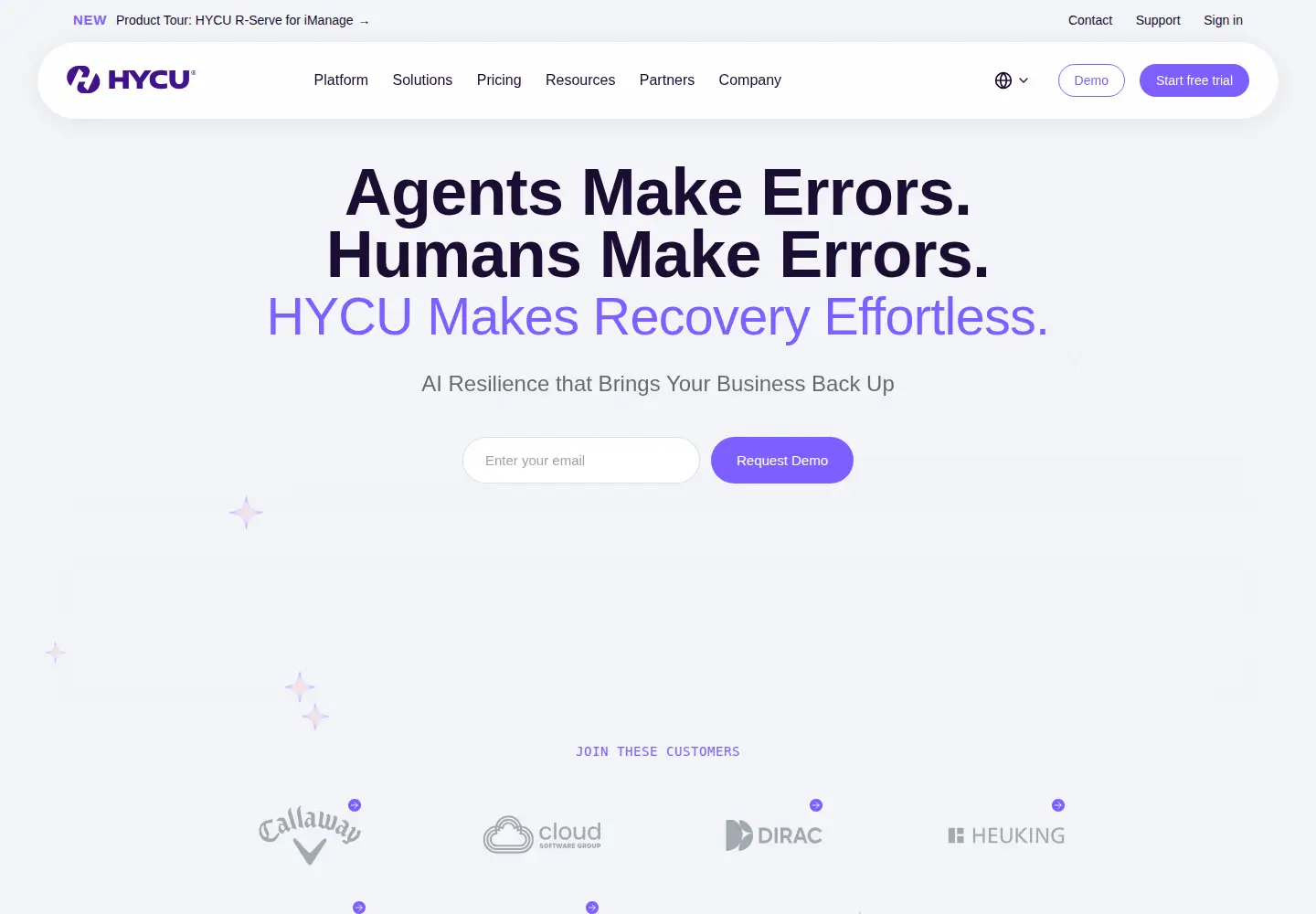 Screenshot of hycu.com