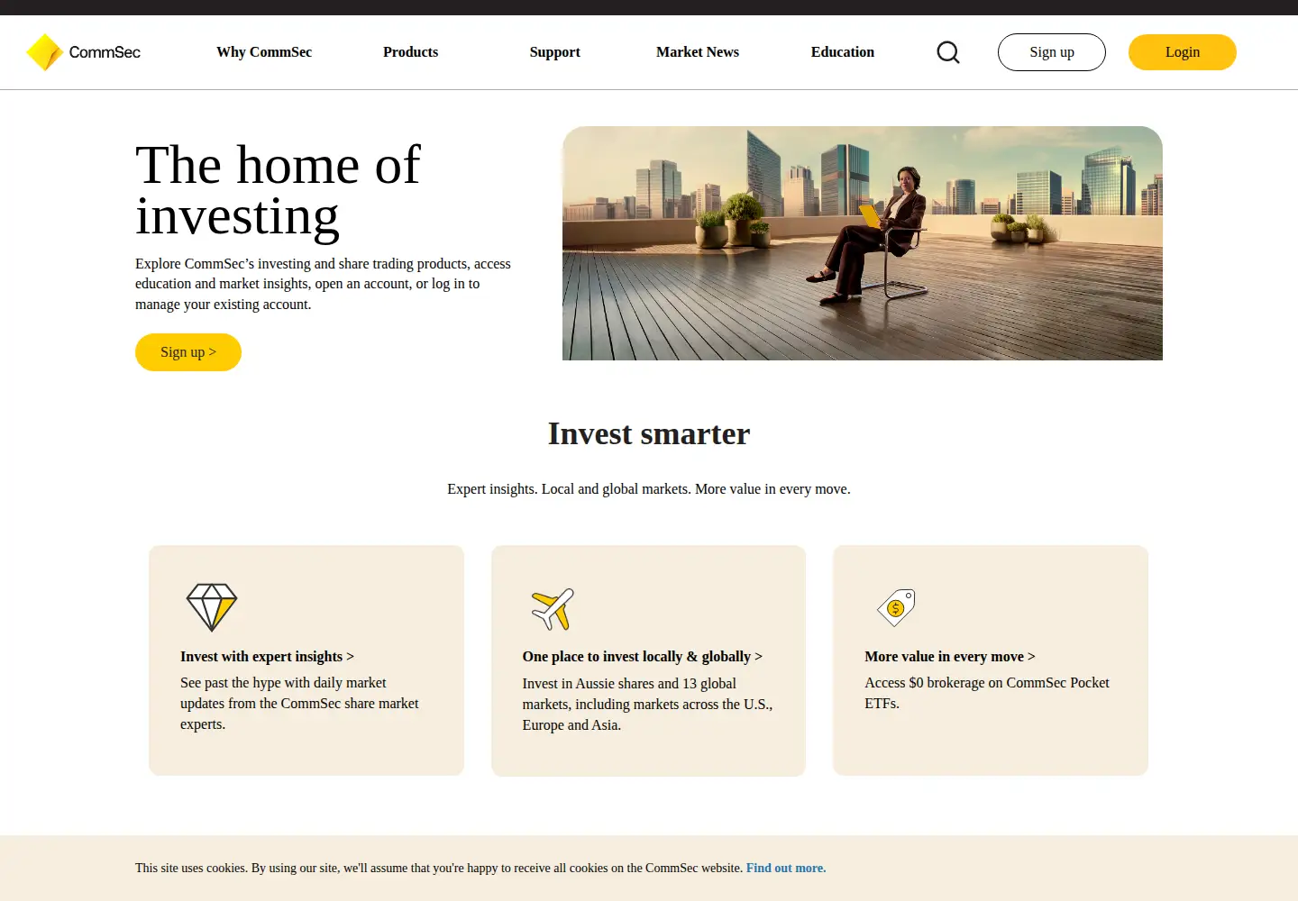 Screenshot of commsec.com.au