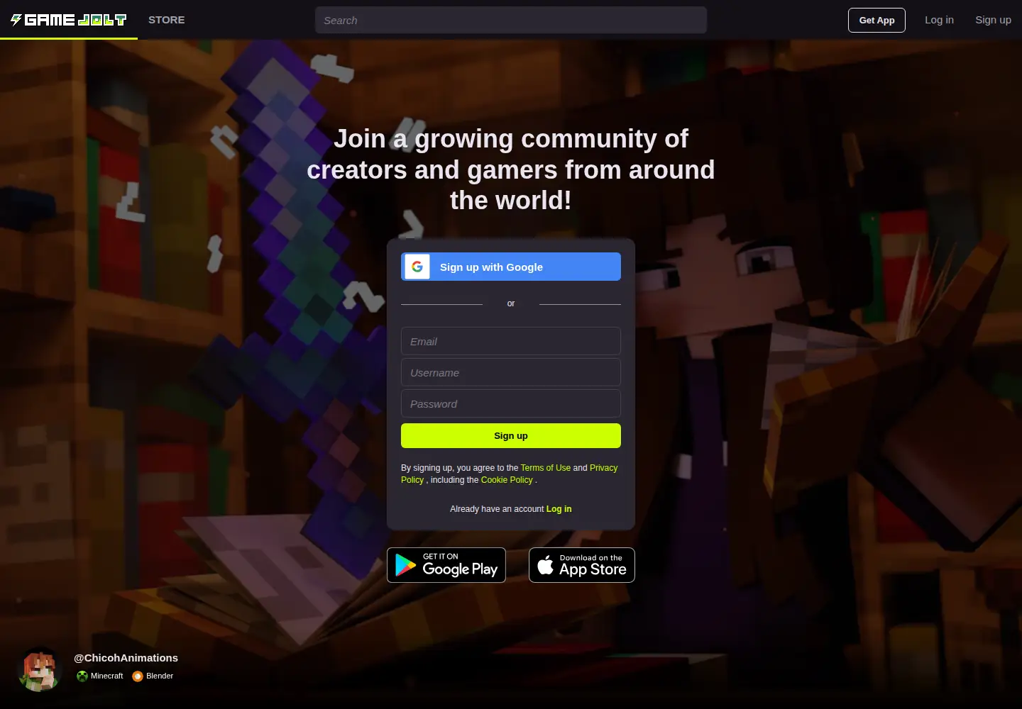 Screenshot of gamejolt.io