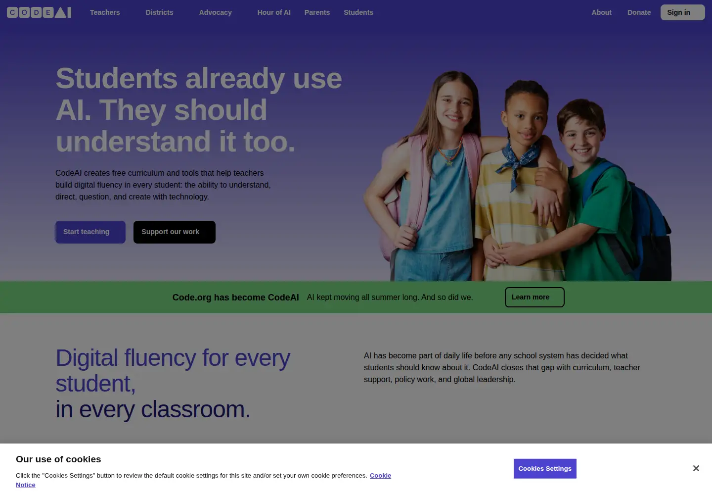 Screenshot of code.org