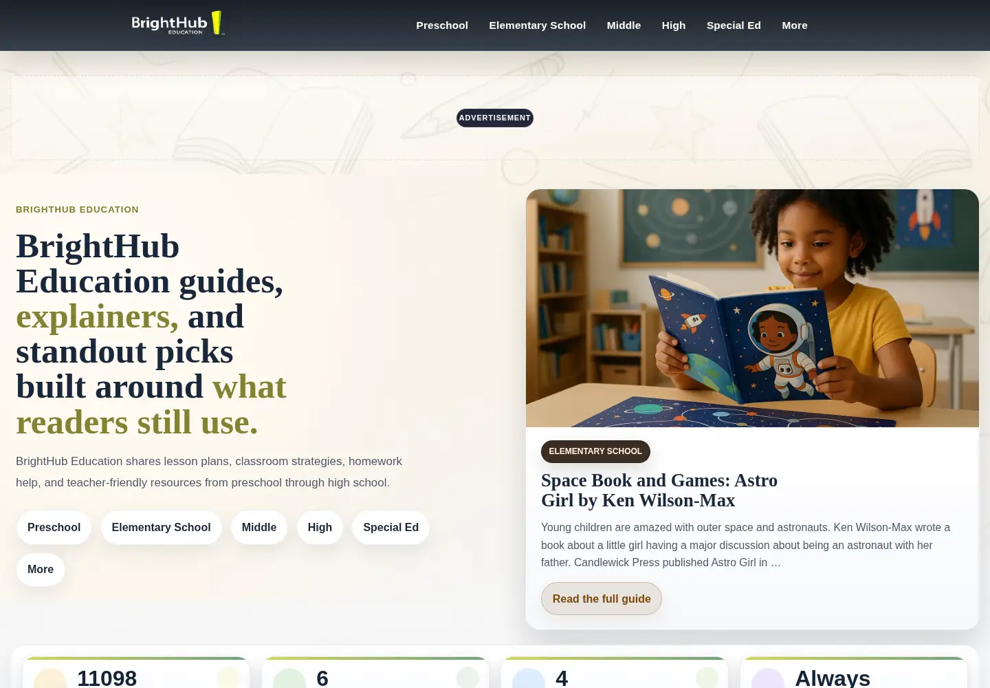 Screenshot of brighthubeducation.com