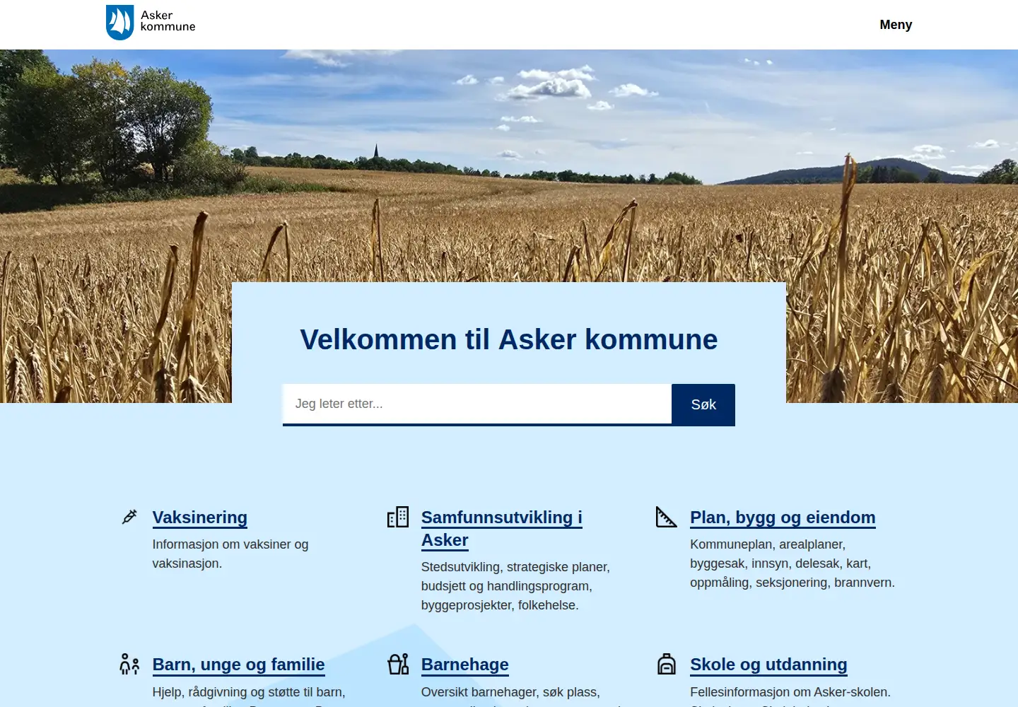 Screenshot of asker.kommune.no