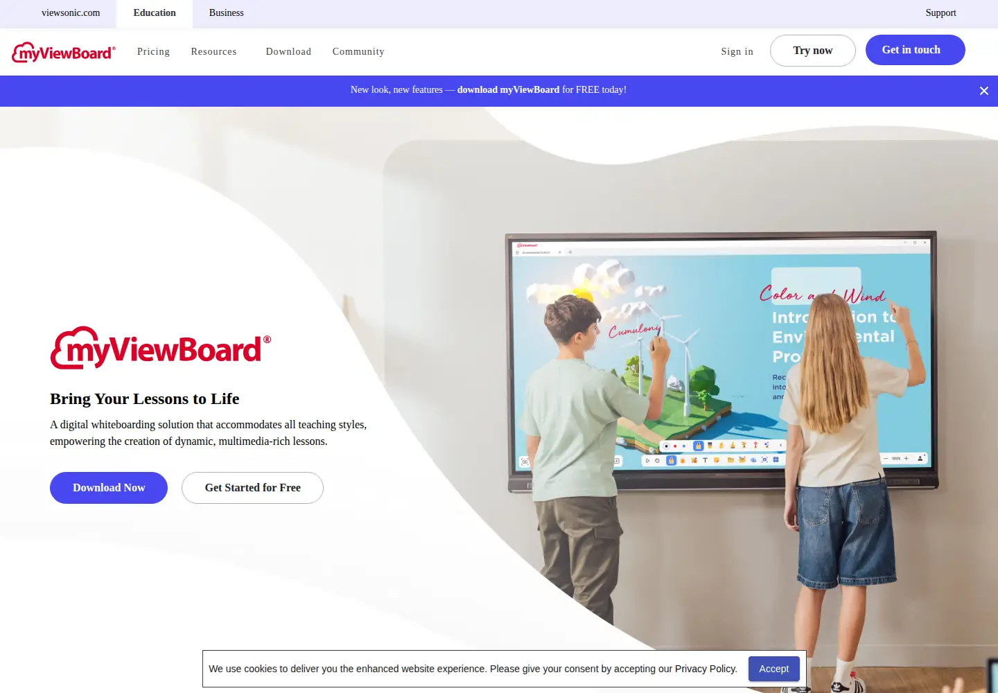 Screenshot of myviewboard.com