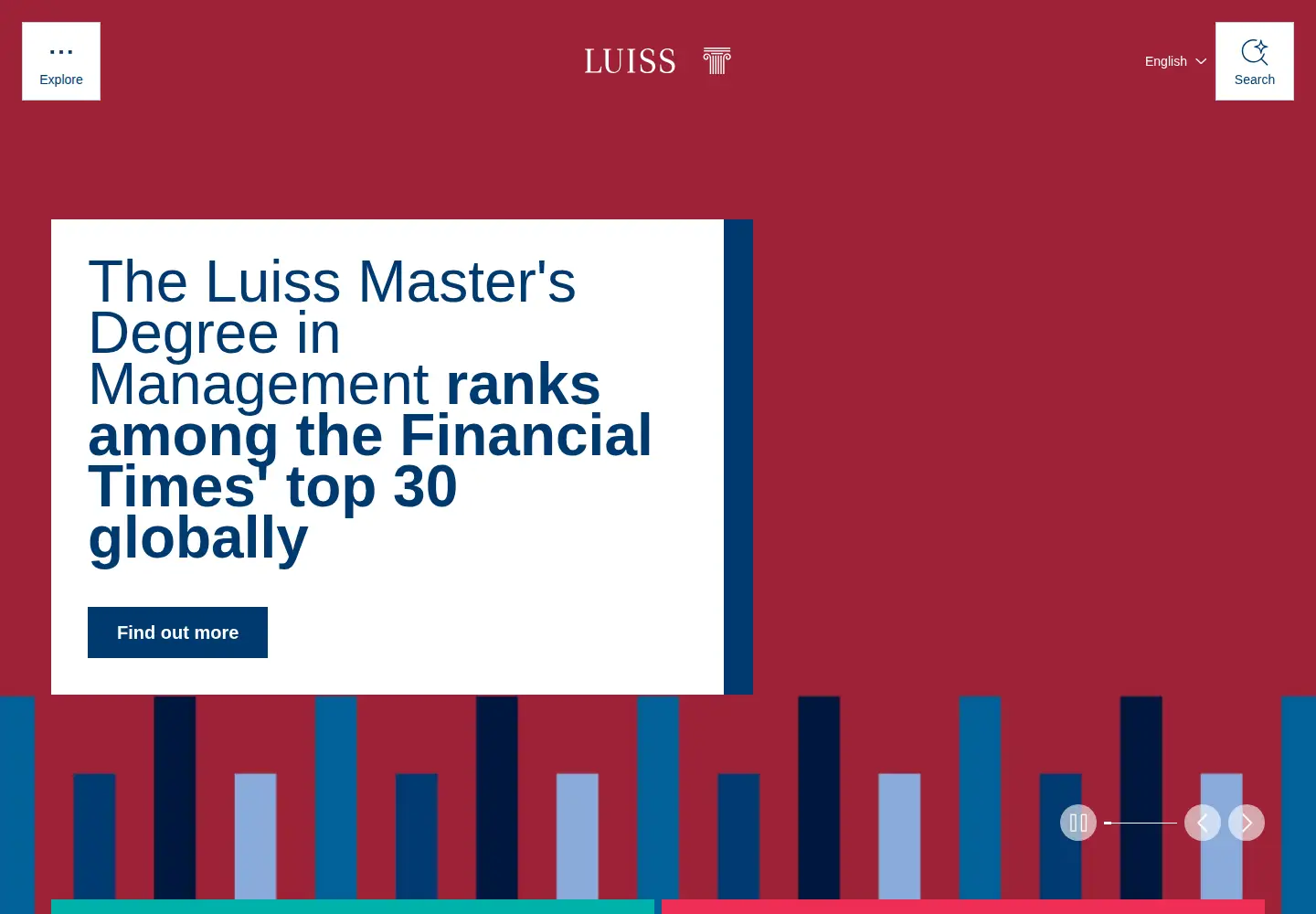 Screenshot of luiss.edu