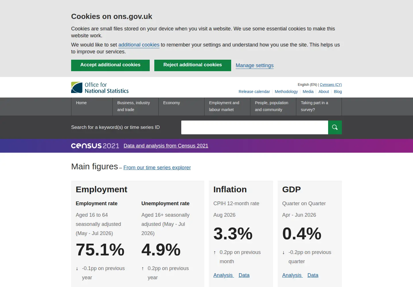 Screenshot of ons.gov.uk