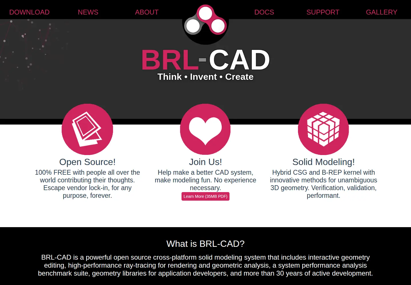 Screenshot of brlcad.org