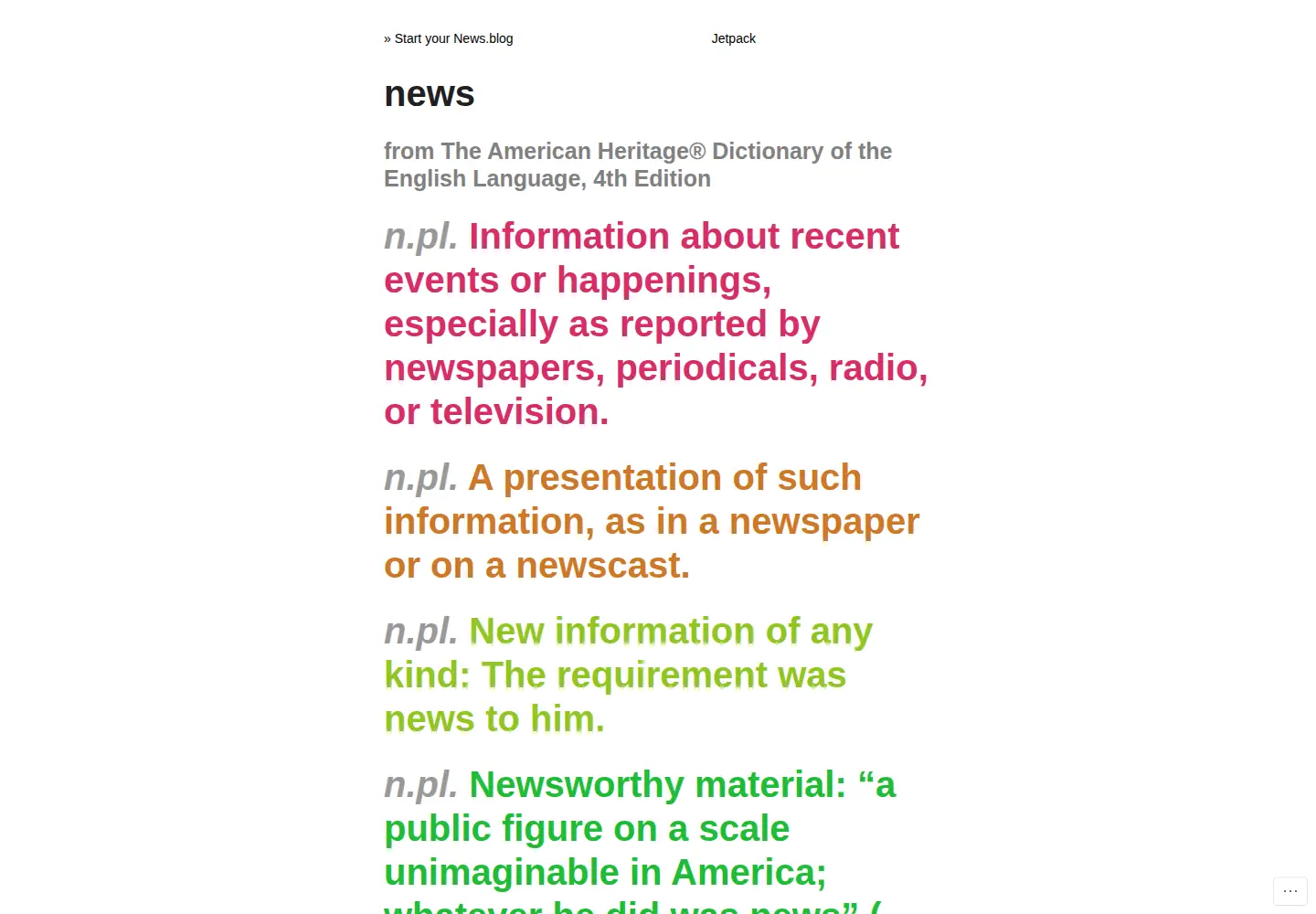 Screenshot of news.blog