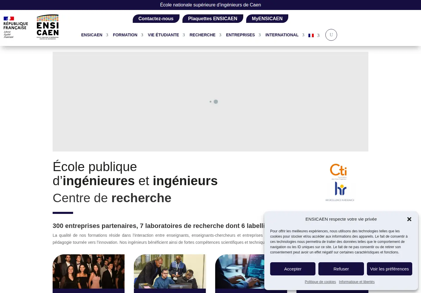 Screenshot of ensicaen.fr