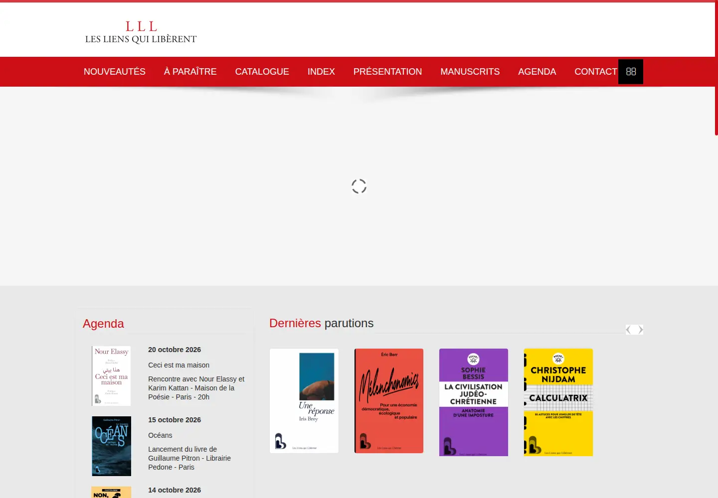 Screenshot of editionslesliensquiliberent.fr