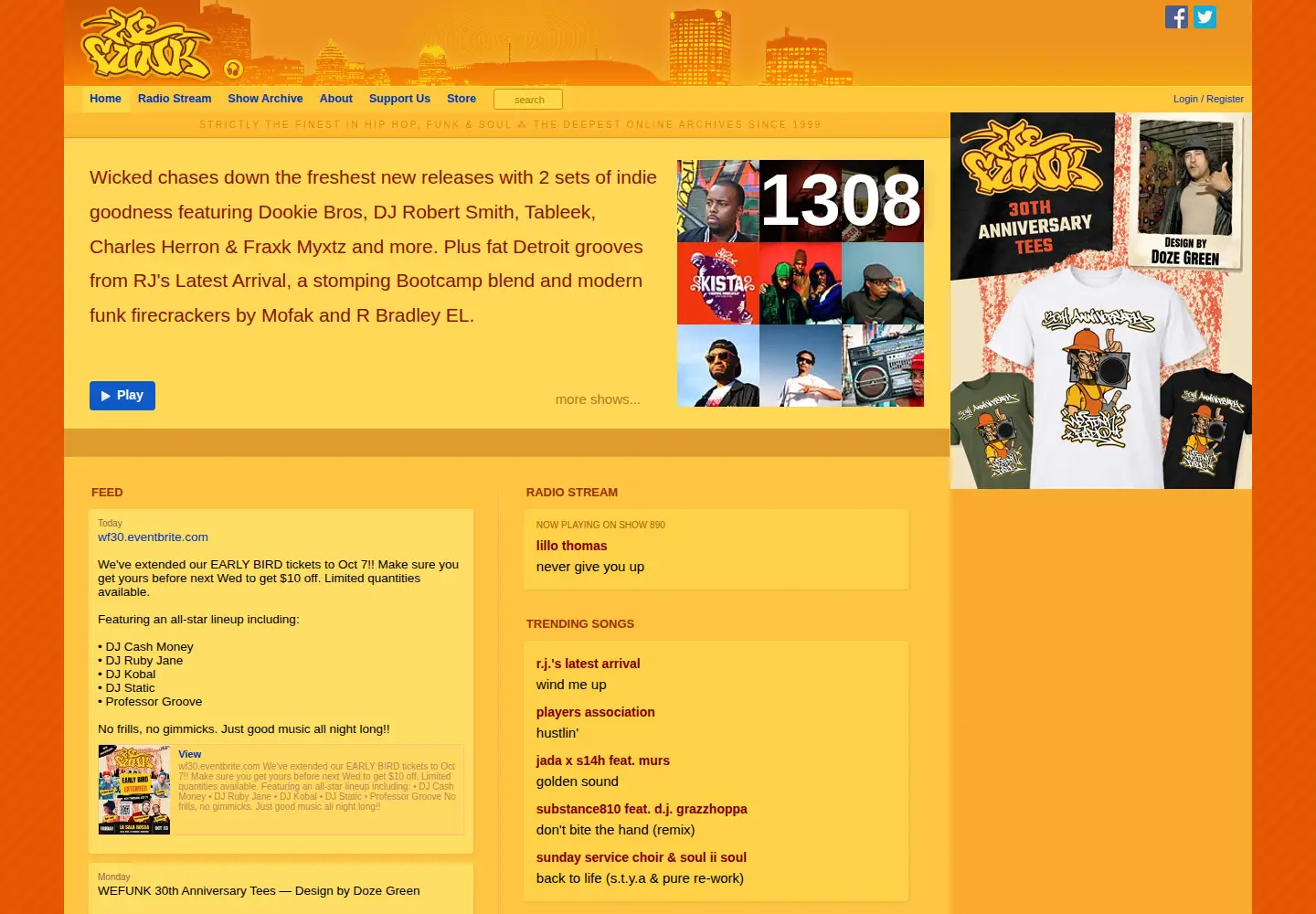 Screenshot of wefunkradio.com
