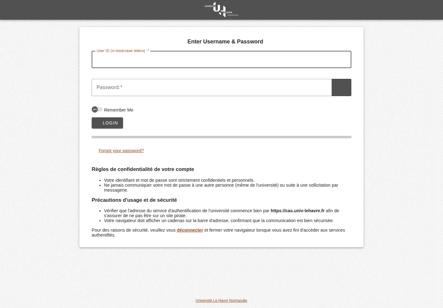 Screenshot of univ-lehavre.fr