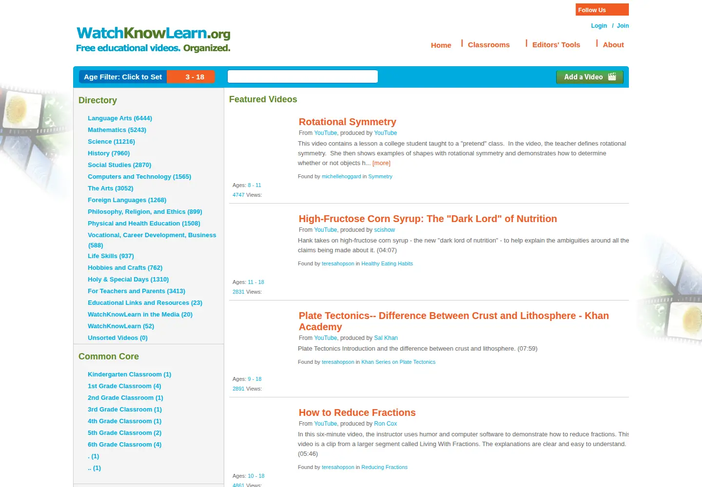 Screenshot of watchknowlearn.org