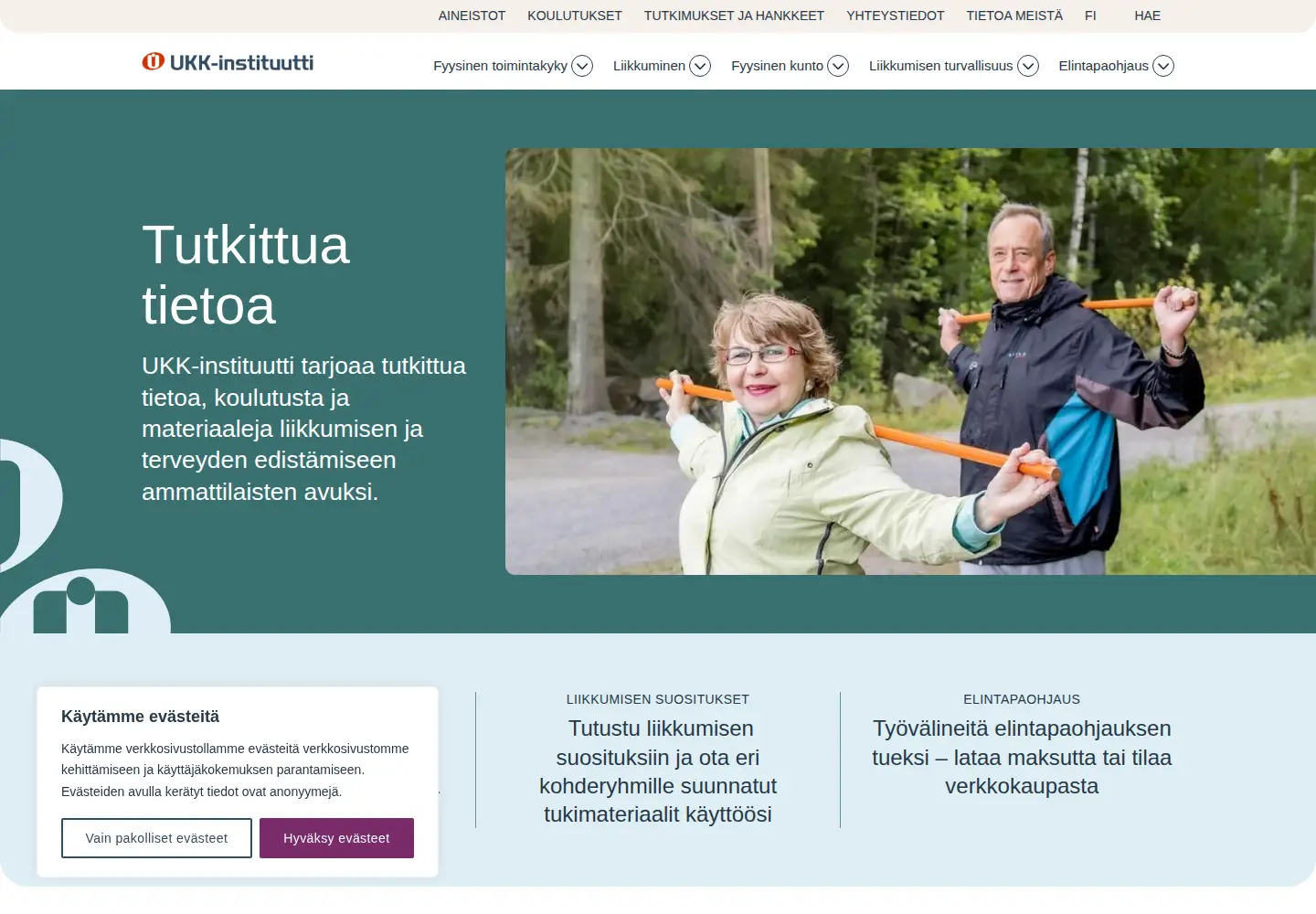 Screenshot of ukkinstituutti.fi
