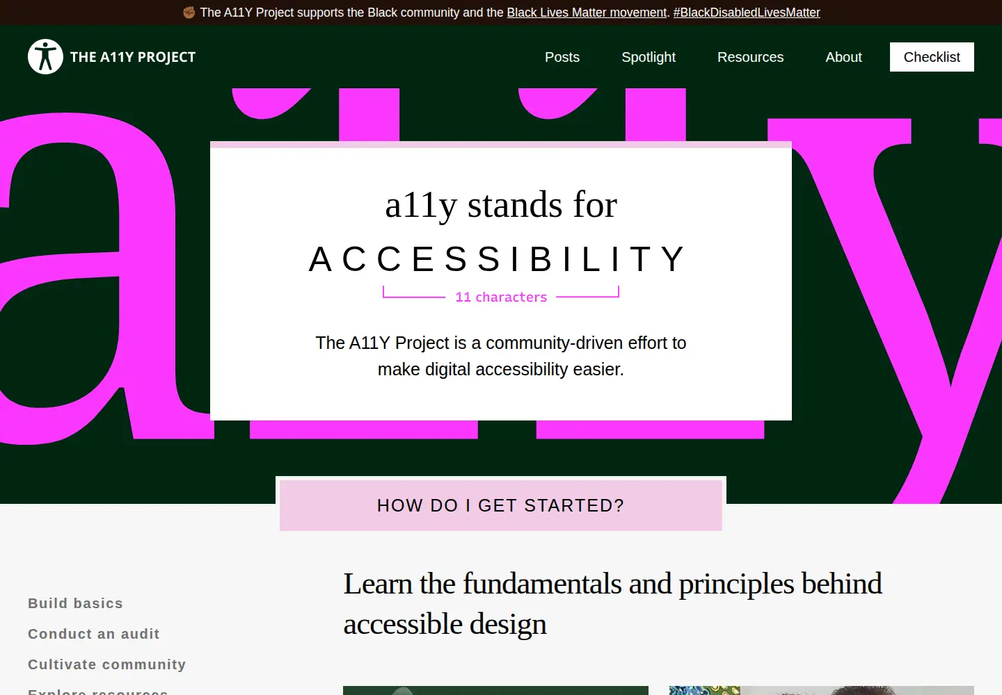 Screenshot of a11yproject.com