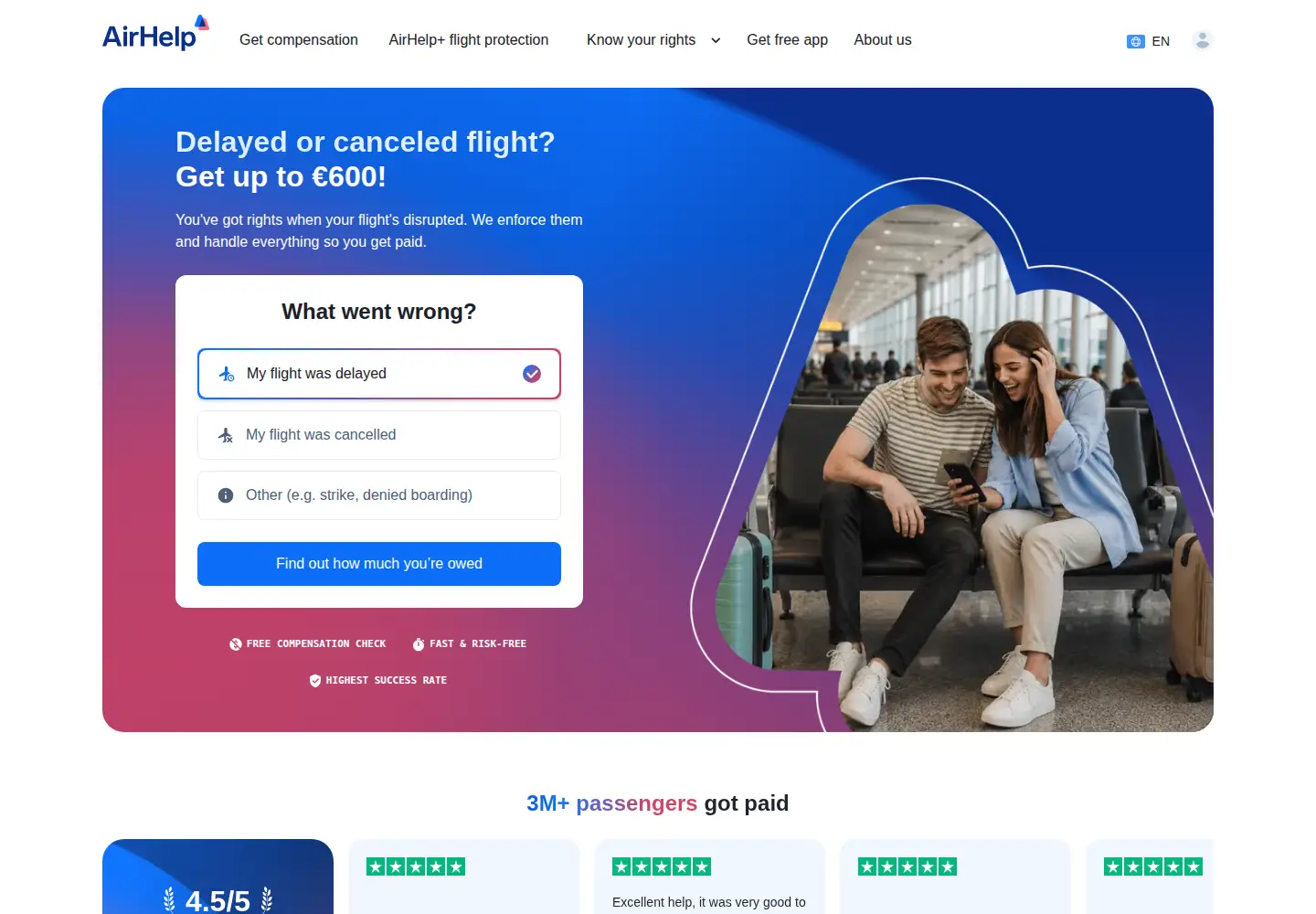 Screenshot of airhelp.com