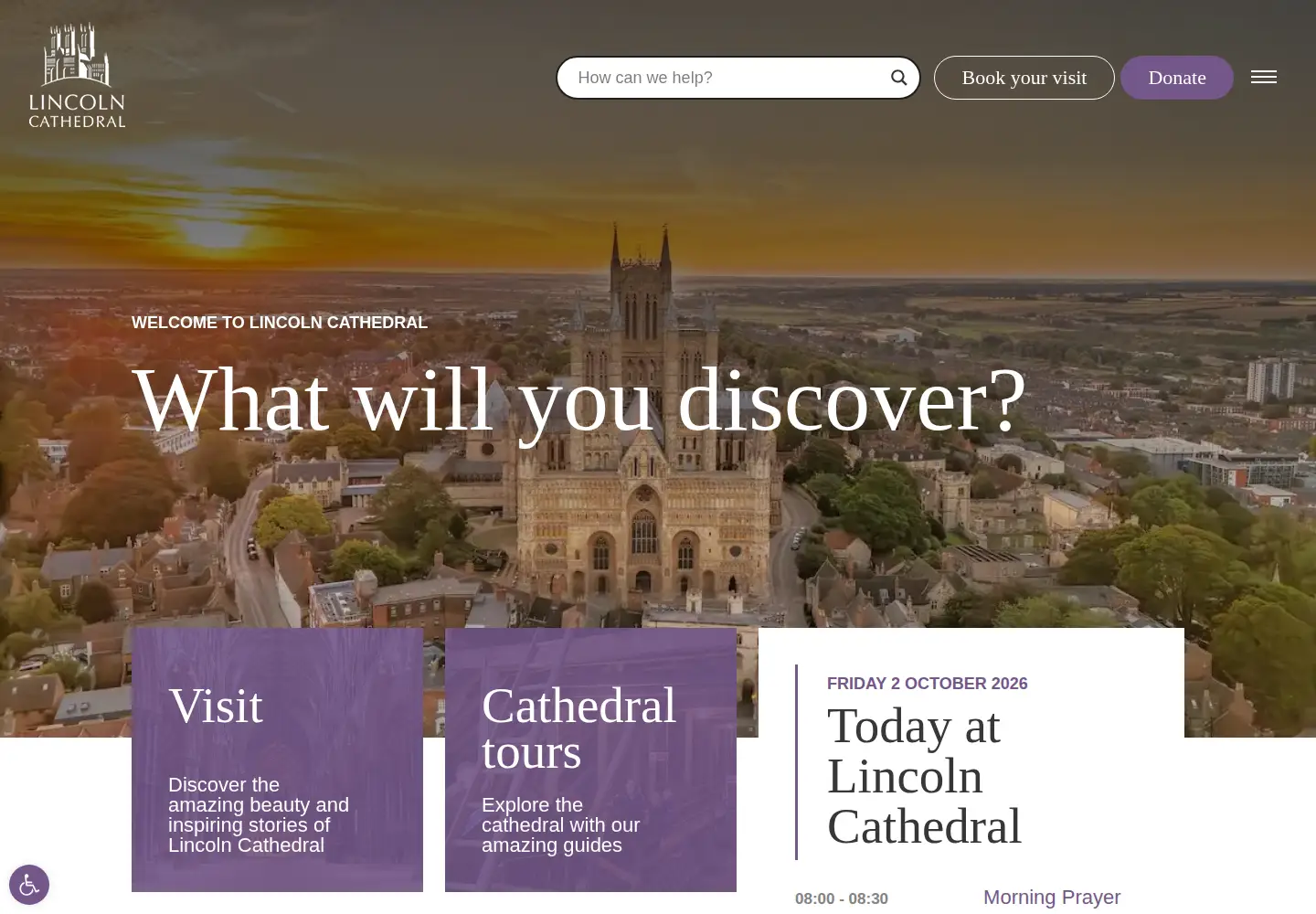 Captured homepage of lincolncathedral.com in the current scan