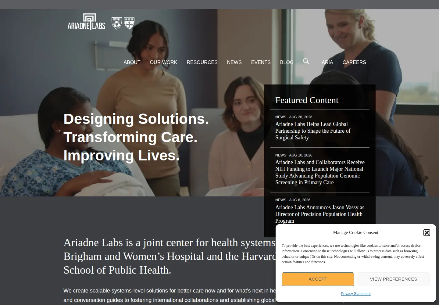 Screenshot of ariadnelabs.org