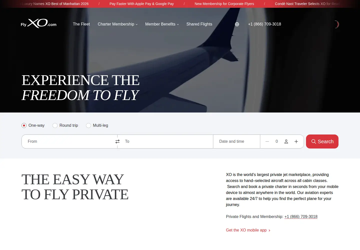 Screenshot of flyxo.com