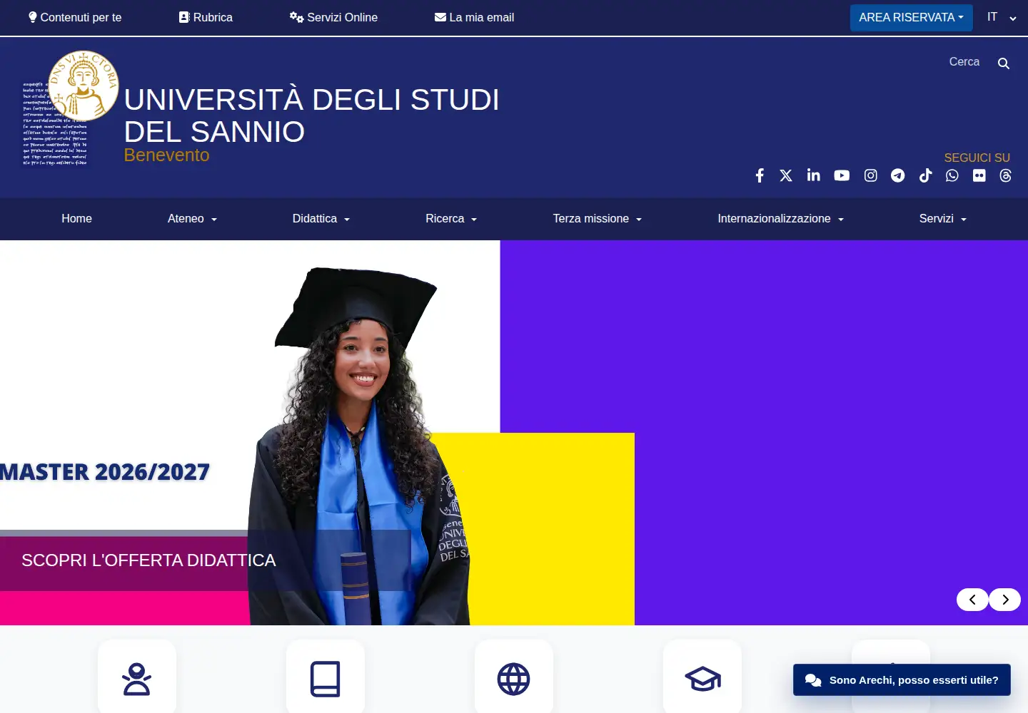 Screenshot of unisannio.it