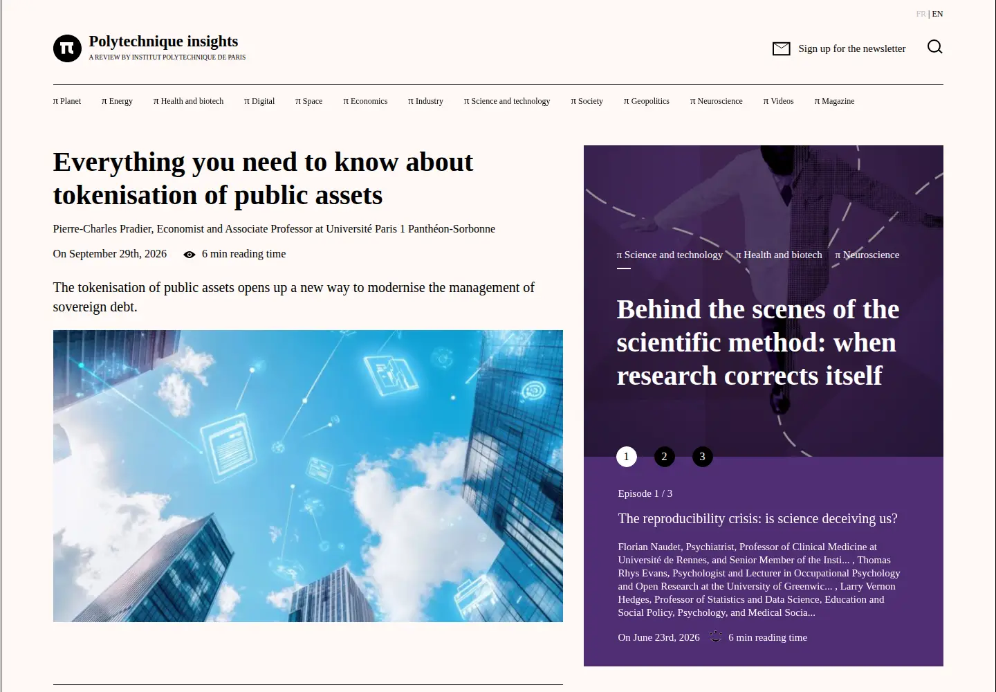 Screenshot of polytechnique-insights.com